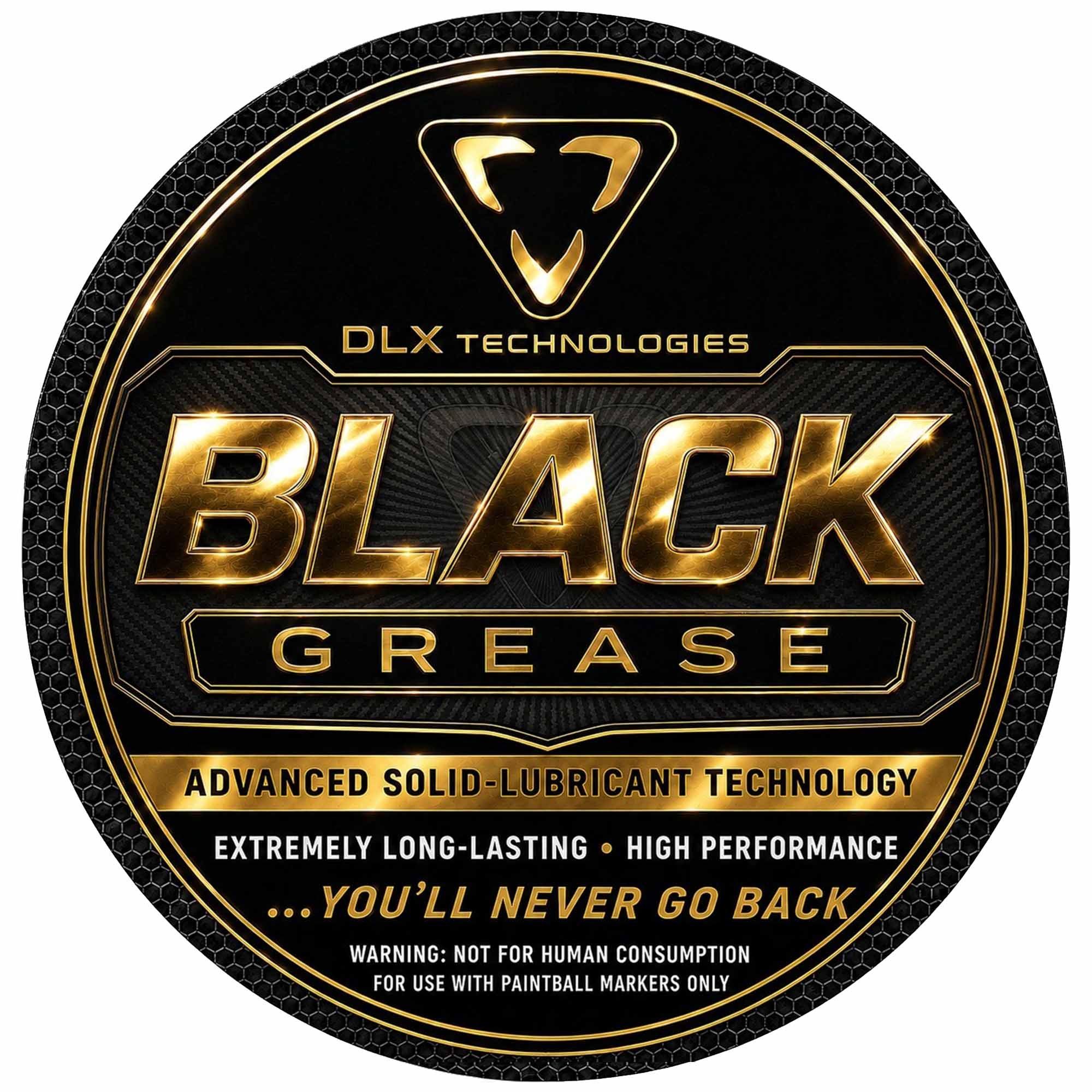 DLX BLACK GREASE 1 oz. Schmiermittel, schwarz, Black, fortschrittlich, Etikett