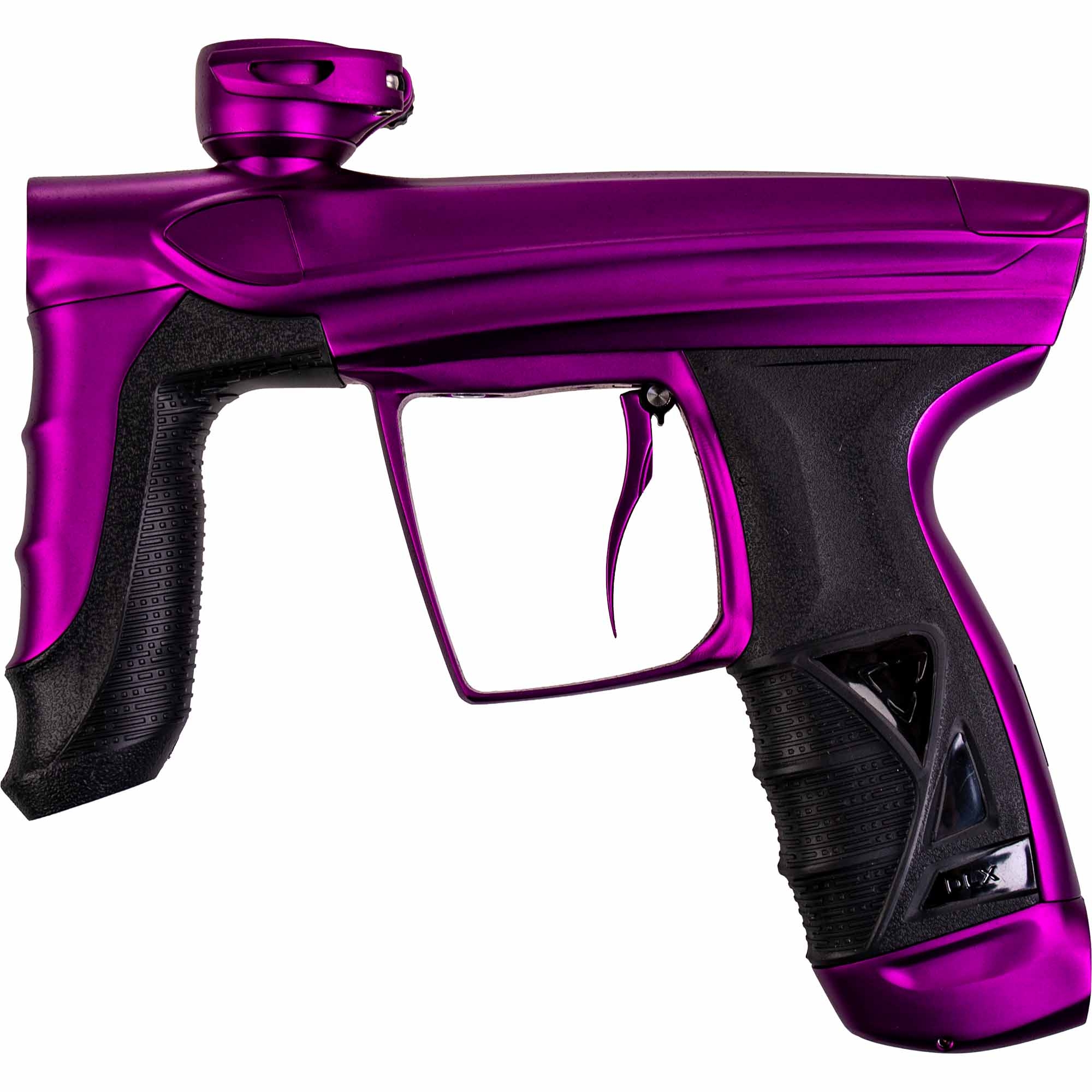 DLX Luxe® AIRE marker, dust purple Paintball-Waffe, Lila Farbe, Schwarzer Griff, Auslöser, Düsenschutz