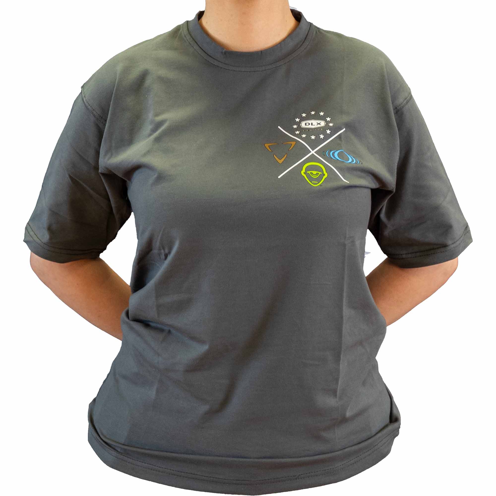DLX T-Shirt "SHOCKER" gray T-Shirt, Kurzarm, Graue Farbe, Aufnäher/Print, Rundhals