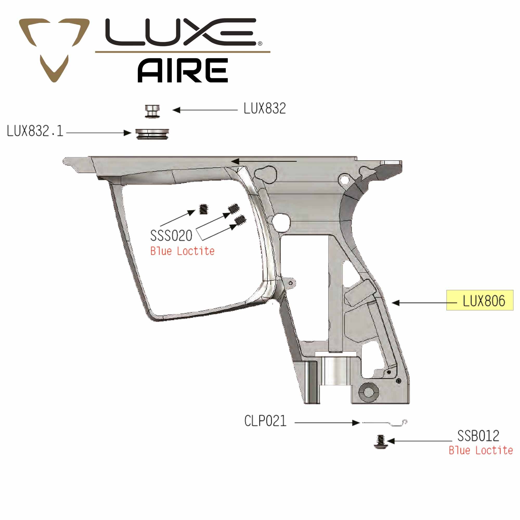 Pistole, Airsoft, Waffe, Luxe Aire, Blue Loctite