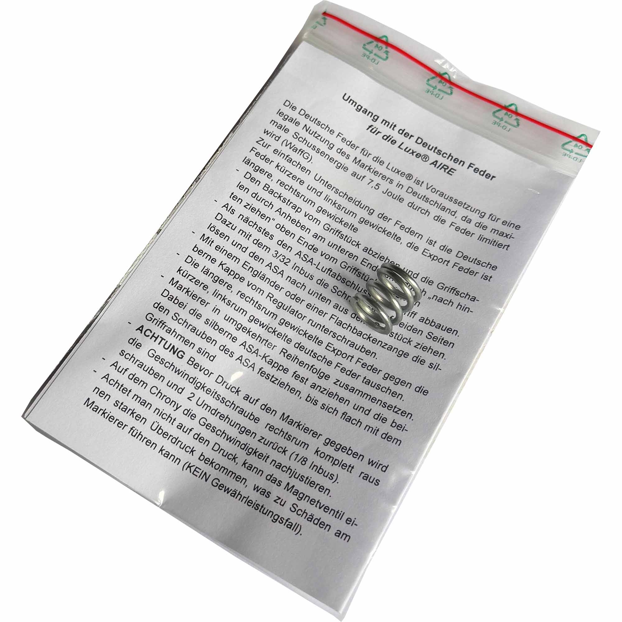 DLX Luxe AIRE German Spring Feder, Spring, Kunststoff, Dokument, Anleitung
