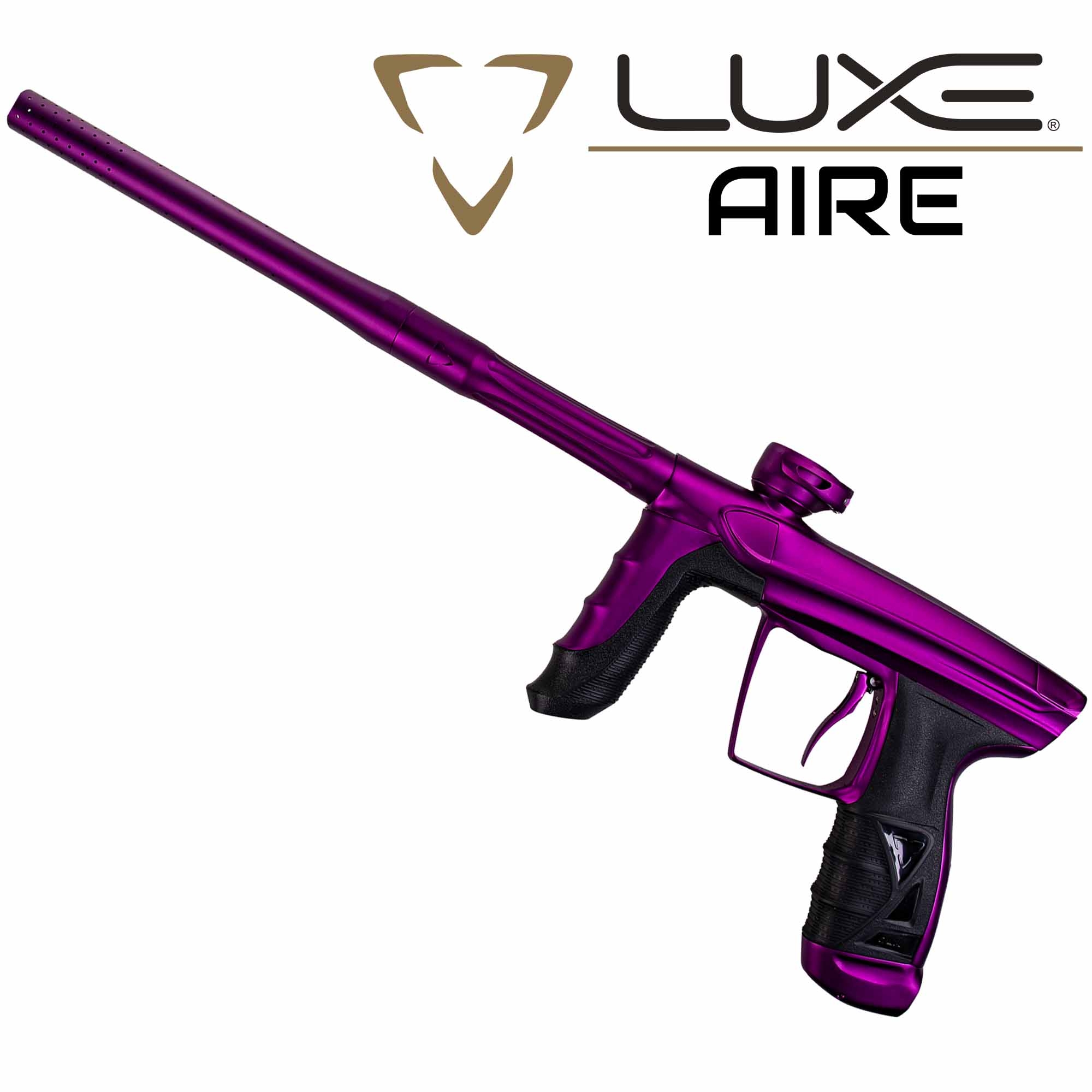 DLX Luxe® AIRE marker, dust purple Paintball Gun, Lackierte Farbe, Langer Lauf, Pistolengriff, Luftgewehr