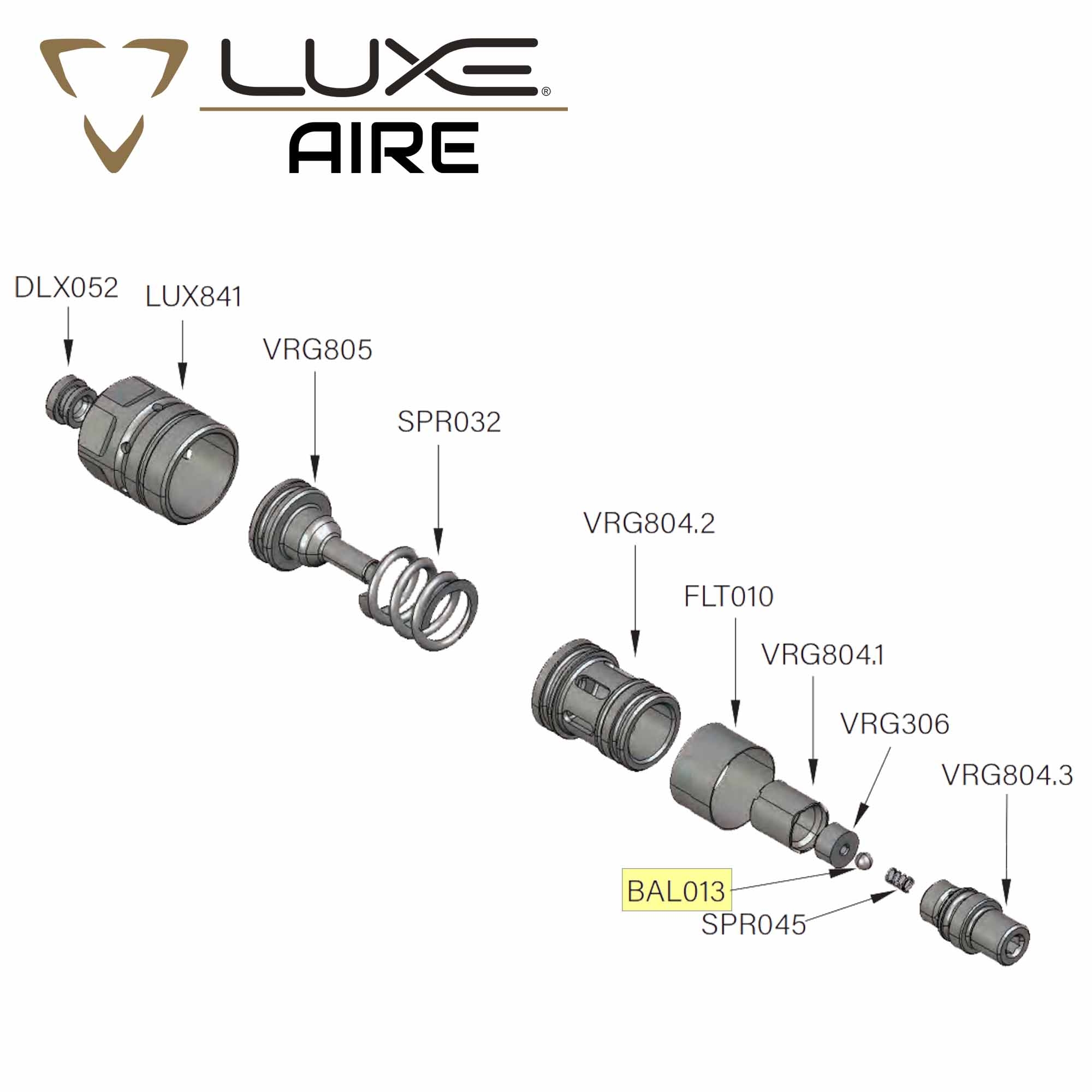 Lux Air, Luftventil, Dampfventil, Ventilteil, Bauteilset